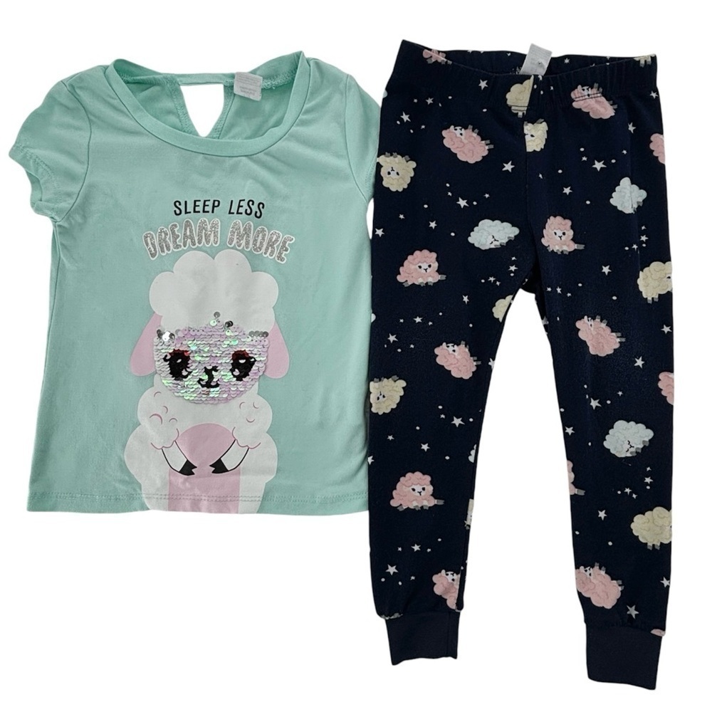 Urban Kids Sheep Sequin Pajama Set For 2T-3T Very Soft Slim Fit
